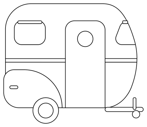 Camping Trailer Coloring Page